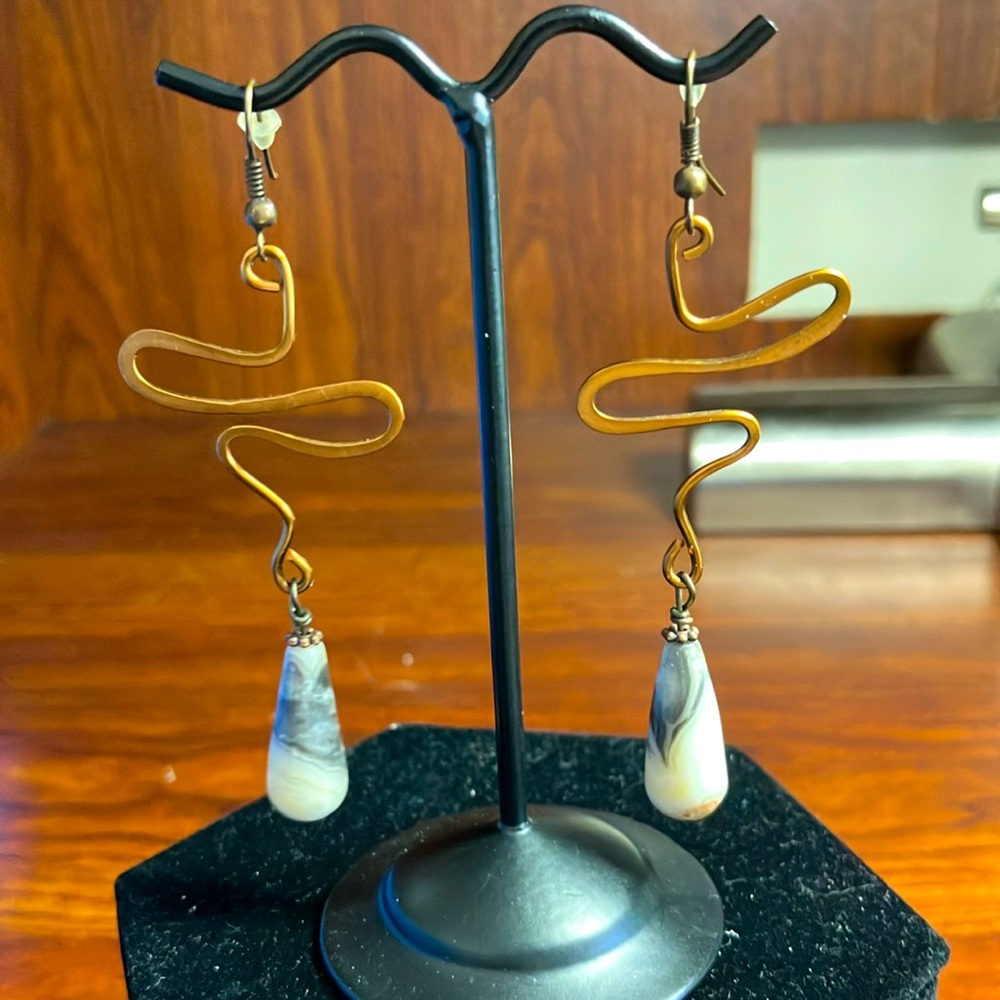 Copper and Gemstone Earrings